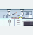 smart handy chef robot preparing sushi using vector image