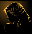 woman face silhouette in backlight low key vector image