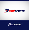 abstract blue red sport star logo symbol vector image