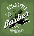 barber shop or vintage haircut salon sign vector image