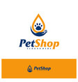 pet care logo design template logo concept vector image vector image
