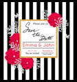 save the date cards with paper flowers and gold vector image