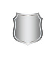 silver shield shape icon 3d gray emblem sign vector image vector image