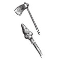 tomahawk and arrow vintage vector image