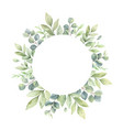 watercolor frame green branches vector image