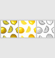seamless pattern fresh whole and slice lemon vector image vector image