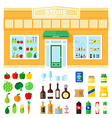 store showcase of food and drink vector image vector image