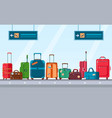 airport conveyor belt with luggage carousel vector image