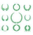 green laurel wreaths vector image