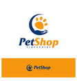 pet care logo design template logo concept vector image vector image