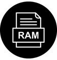 ram file document icon vector image vector image