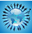 globe and businessmen vector image vector image