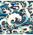 marine seamless pattern with water waves vector image vector image