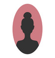 silhouette of a girl with a high hairstyle vector image