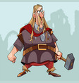 cartoon surprised man in medieval clothes vector image vector image
