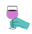 colorful hand holding stuff vector image