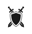 shield with crossed swords vector image
