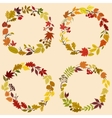 wreaths of autumn leaves flowers and herbs vector image