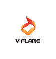 abstract v fire flame logo sign symbol icon vector image vector image