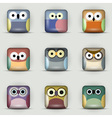 app icons set of owls vector image vector image