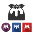 christmas pudding icon in different variants vector image