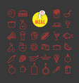 different meal icons collection web and mobile vector image