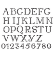 handwritten vintage alphabet vector image