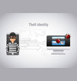 theft identity hacker mobile computer virus vector image