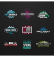 third big set music equalizer emblem vector image