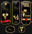 golden wine label collection vector image