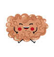 happy brain cute cartoon character vector image