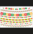 cinco de mayo celebration set of colored flags vector image vector image