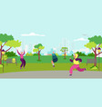 old people character together outdoor workout vector image vector image
