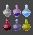 colorful magic bottles with potions vector image
