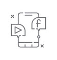 social media feedback icon with black outline vector image