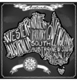 australia map on vintage handwriting blackboard vector image