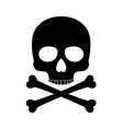 crossbones skull death silhouette icon vector image