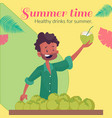 summer time healthy drinks for banner vector image