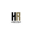 hr initial letter minimalist art logo vector image