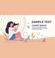 professional female photographer taking picture vector image