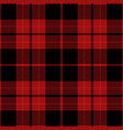red and black tartan plaid seamless pattern vector image