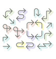 thin arrows set - navigational simple line arrows vector image vector image