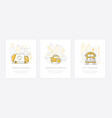 urban transport - line design style banners set vector image