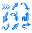blue 3d shiny arrows vector image
