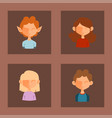 character various boy and girl face avatar vector image vector image