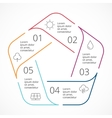 circle linear arrows infographic pentagram vector image