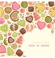 colorful cookies corner pattern background vector image