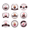collection of cupcake labels vector image