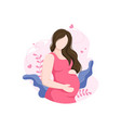 pregnant lady with hugs her belly or mother vector image