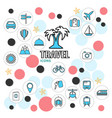 summer vacation line icons collection vector image vector image